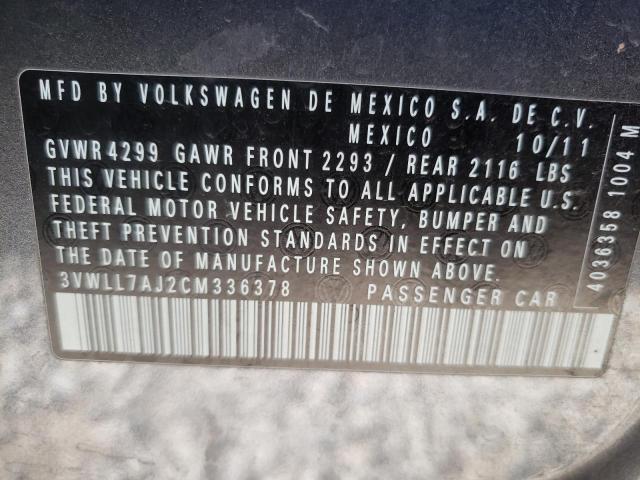 Photo 10 from auction – 2012 VOLKSWAGEN JETTA TDI with VIN 3VWLL7AJ2CM336378