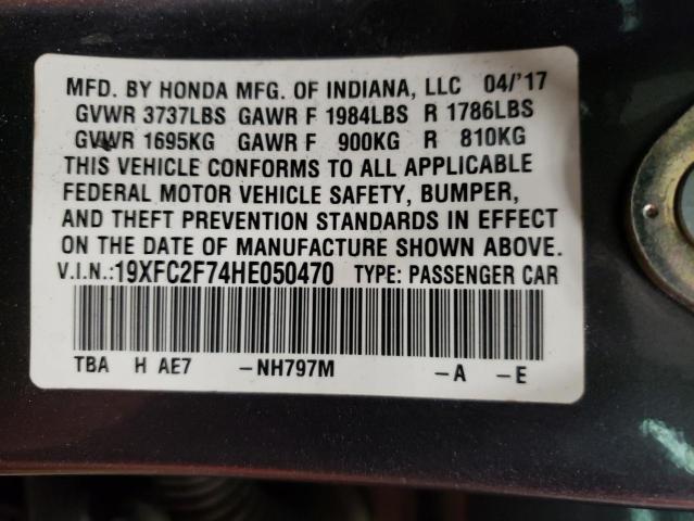Photo 10 from auction – 2017 HONDA CIVIC EX with VIN 19XFC2F74HE050470