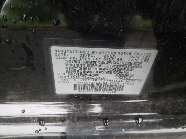 Photo 10 from auction – 2021 NISSAN VERSA SV with VIN 3N1CN8EV2ML876680