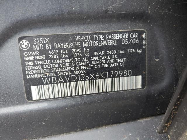 Photo 10 from auction – 2006 BMW 325 XI with VIN WBAVD135X6KT79980