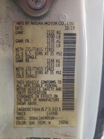 Photo 10 from auction – 2019 NISSAN FRONTIER S with VIN 1N6BD0CT6KN875301