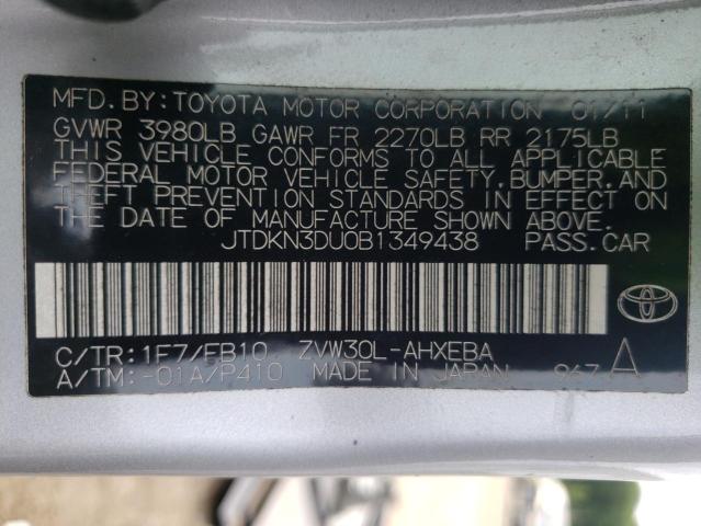 Zdjęcie 10 z aukcji – 2011 TOYOTA PRIUS z VIN JTDKN3DU0B1349438
