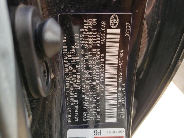 Photo 10 from auction – 2013 TOYOTA CAMRY L with VIN 4T4BF1FK8DR331818