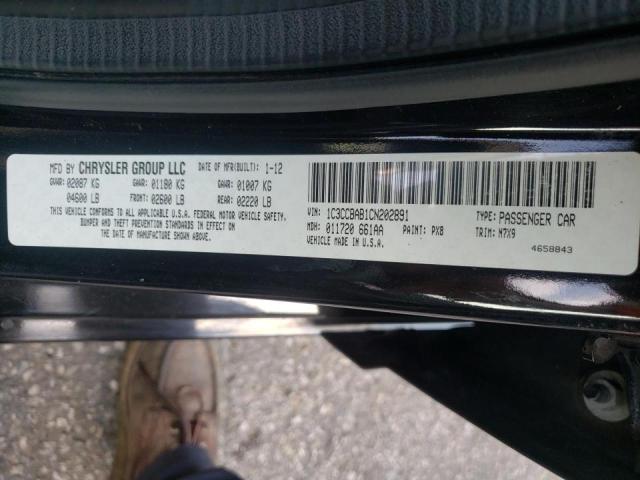 Photo 10 from auction – 2012 CHRYSLER 200 LX with VIN 1C3CCBAB1CN202891
