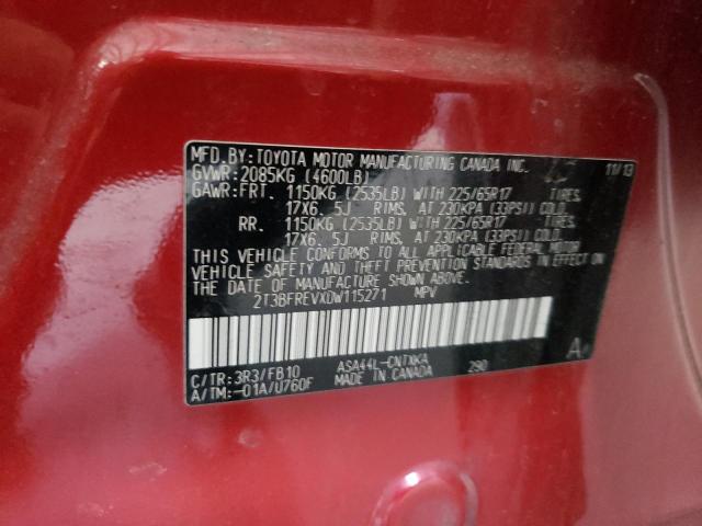 Photo 10 from auction – 2013 TOYOTA RAV4 LE with VIN 2T3BFREVXDW115271