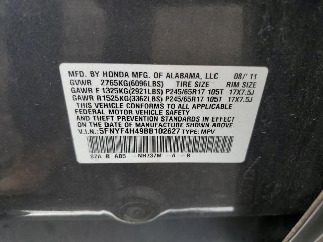 Photo 10 from auction – 2011 HONDA PILOT EX with VIN 5FNYF4H49BB102627