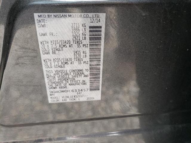 Photo 10 from auction – 2015 NISSAN PATHFINDER with VIN 5N1AR2MM0FC633457