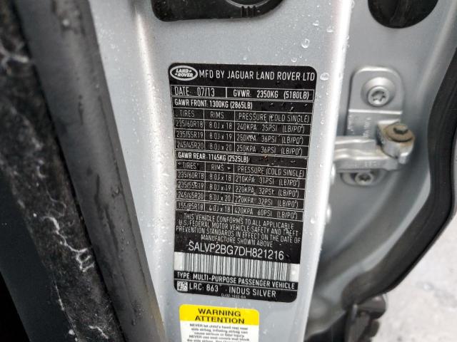 Photo 10 from auction – 2013 LAND ROVER RANGE ROVE with VIN SALVP2BG7DH821216