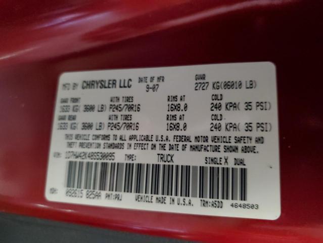 Photo 10 from auction – 2008 DODGE DAKOTA SLT with VIN 1D7HW42K48S530095
