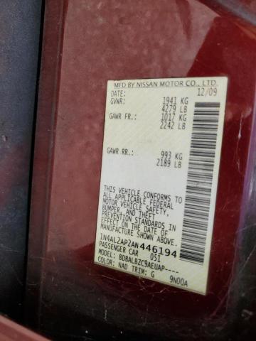 Photo 10 from auction – 2010 NISSAN ALTIMA BAS with VIN 1N4AL2AP2AN446194