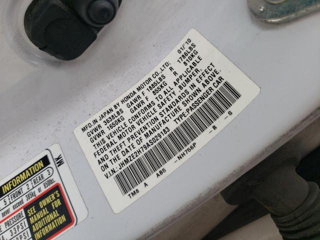Photo 10 from auction – 2010 HONDA INSIGHT EX with VIN JHMZE2H79AS029183