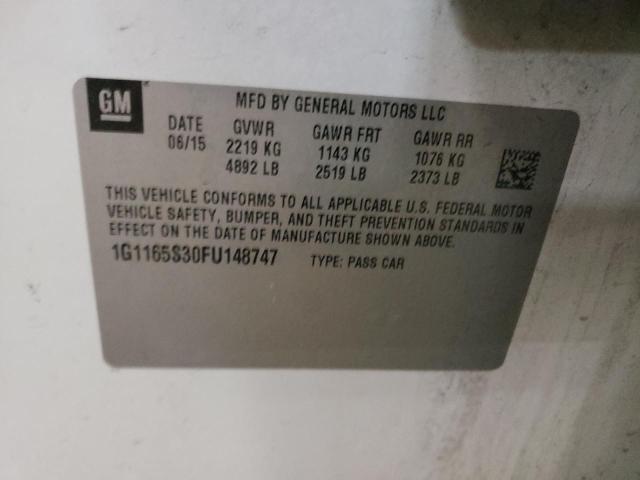 Photo 10 from auction – 2015 CHEVROLET IMPALA LTZ with VIN 1G1165S30FU148747