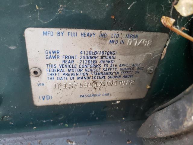 Photo 10 from auction – 1999 SUBARU FORESTER L with VIN JF1SF6351XH707482