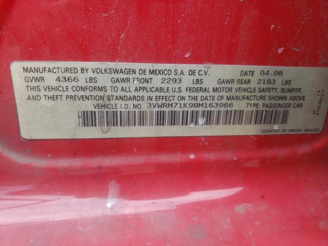 Photo 10 from auction – 2008 VOLKSWAGEN JETTA SE with VIN 3VWRM71K98M163966