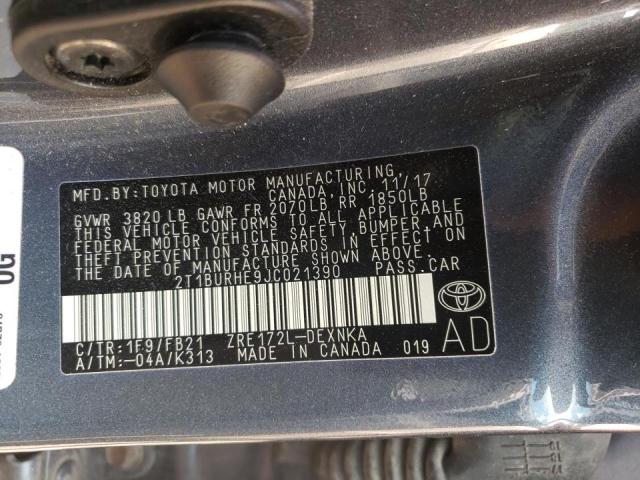 Photo 10 from auction – 2018 TOYOTA COROLLA L with VIN 2T1BURHE9JC021390