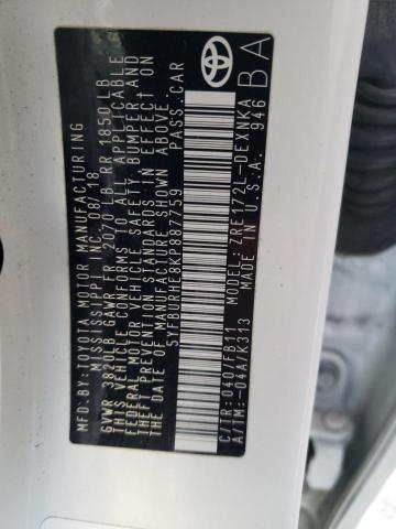 Photo 10 from auction – 2019 TOYOTA COROLLA L with VIN 5YFBURHE8KP887759