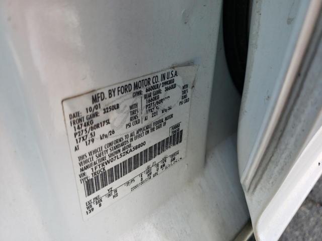 Photo 10 from auction – 2002 FORD F150 SUPER with VIN 1FTRW07L52KA58800