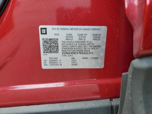 Photo 10 from auction – 2019 CHEVROLET EQUINOX LT with VIN 2GNAXKEV7K6151371