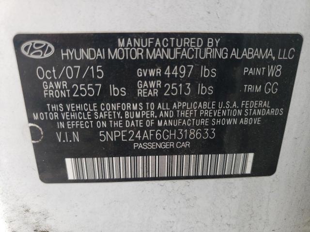 Photo 10 from auction – 2016 HYUNDAI SONATA SE with VIN 5NPE24AF6GH318633