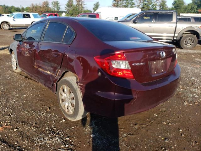 Photo 3 from auction – 2012 HONDA CIVIC LX with VIN 19XFB2F58CE075818
