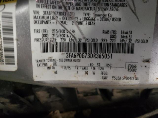 Photo 10 from auction – 2013 FORD FUSION S with VIN 3FA6P0G73DR365051