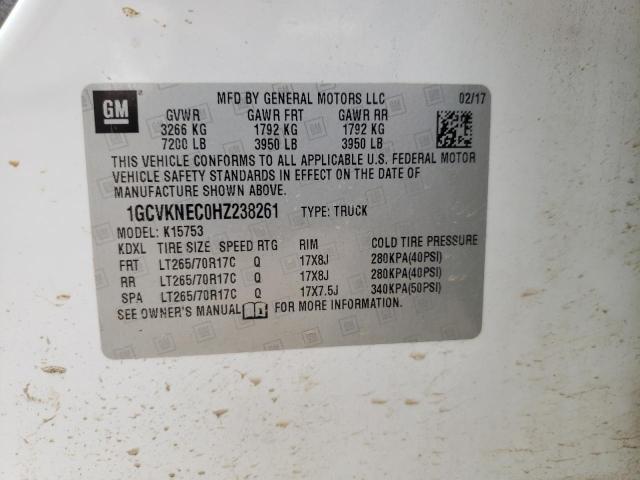 Photo 10 from auction – 2017 CHEVROLET SILVERADO with VIN 1GCVKNEC0HZ238261