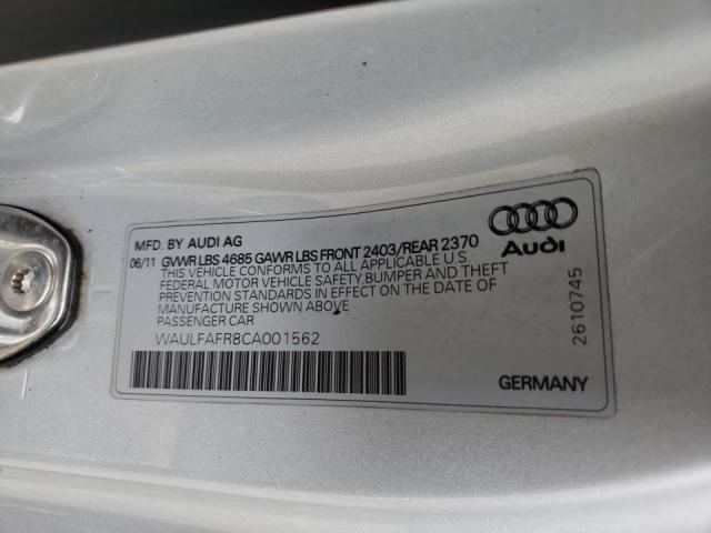 Photo 10 from auction – 2012 AUDI A5 PREMIUM with VIN WAULFAFR8CA001562