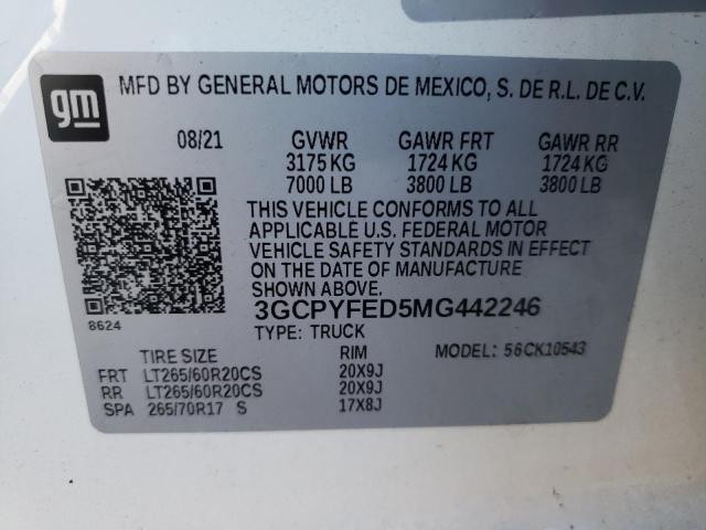 Photo 10 from auction – 2021 CHEVROLET SILVERADO with VIN 3GCPYFED5MG442246