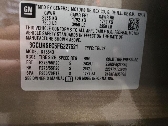 Photo 10 from auction – 2015 CHEVROLET SILVERADO with VIN 3GCUKSEC5FG227621