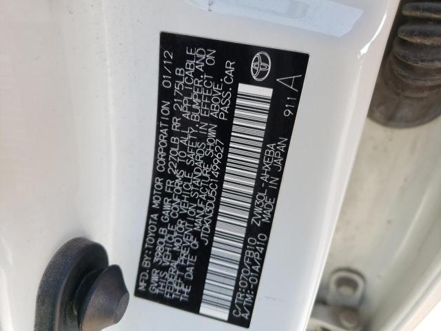 Photo 10 from auction – 2012 TOYOTA PRIUS with VIN JTDKN3DU5C1499627