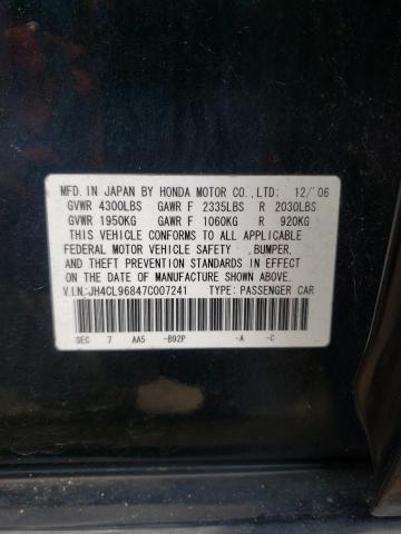 Photo 10 from auction – 2007 ACURA TSX with VIN JH4CL96847C007241