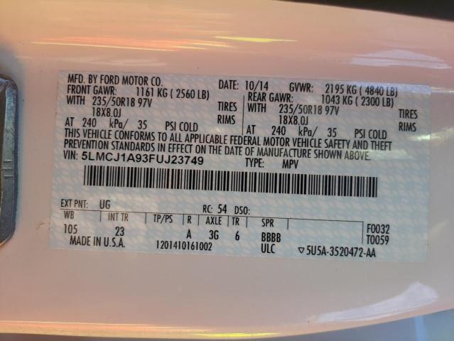 Photo 10 from auction – 2015 LINCOLN MKC with VIN 5LMCJ1A93FUJ23749