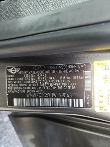 Photo 10 from auction – 2011 MINI COOPER S C with VIN WMWZC3C57BWL79048