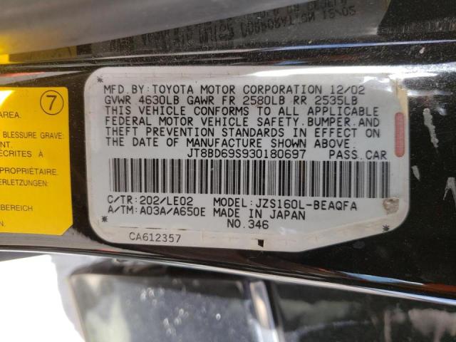 Photo 10 from auction – 2003 LEXUS GS 300 with VIN JT8BD69S930180697
