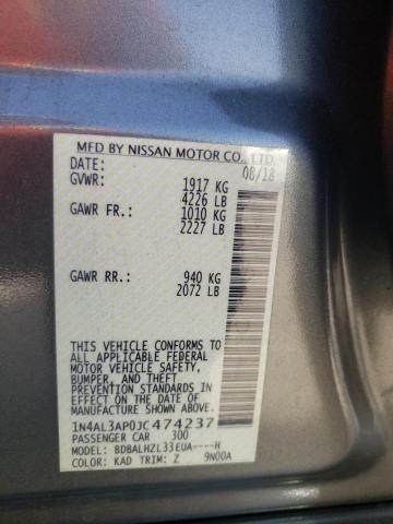 Photo 10 from auction – 2018 NISSAN ALTIMA 2.5 with VIN 1N4AL3AP0JC474237