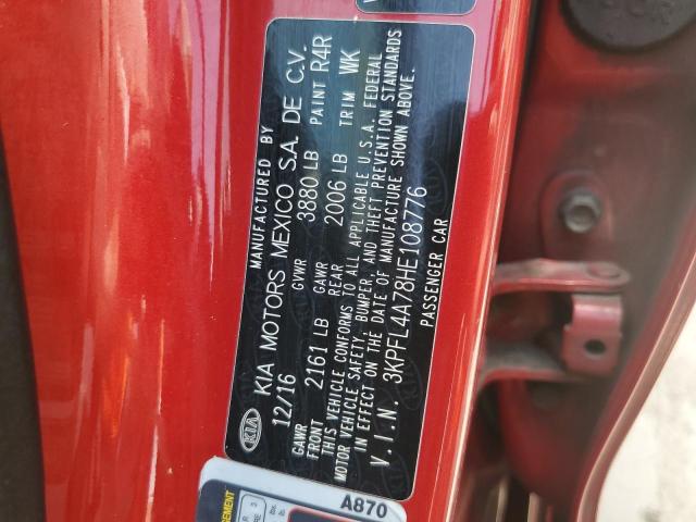 Photo 10 from auction – 2017 KIA FORTE LX with VIN 3KPFL4A78HE108776