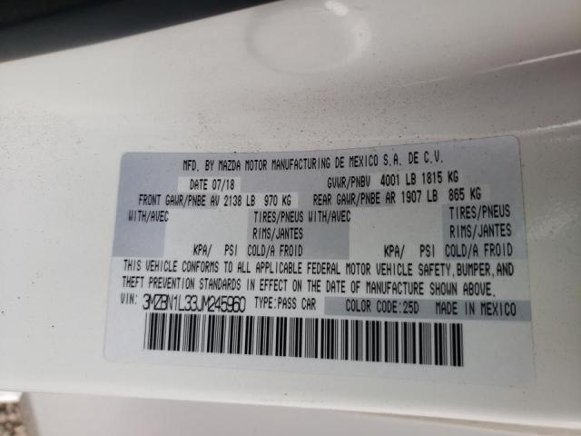 Photo 10 from auction – 2018 MAZDA 3 TOURING with VIN 3MZBN1L33JM245960