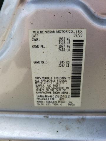 Photo 10 from auction – 2020 NISSAN ALTIMA S with VIN 1N4BL4BV4LC282412