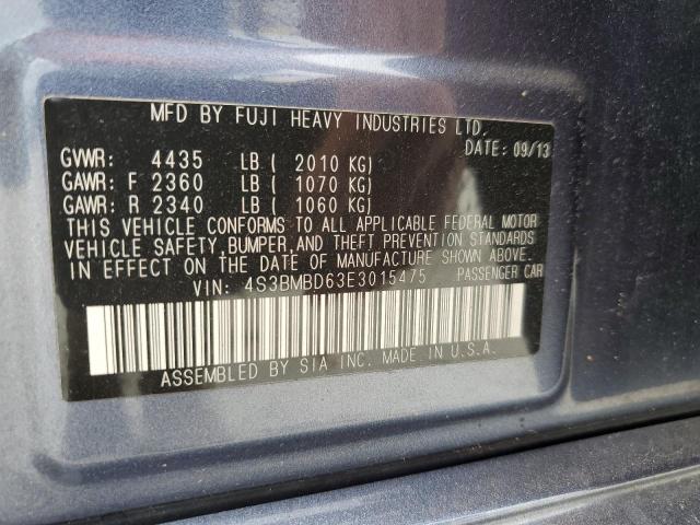 Photo 10 from auction – 2014 SUBARU LEGACY 2.5 with VIN 4S3BMBD63E3015475