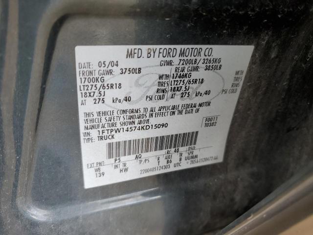 Photo 10 from auction – 2004 FORD F150 SUPER with VIN 1FTPW14574KD15090