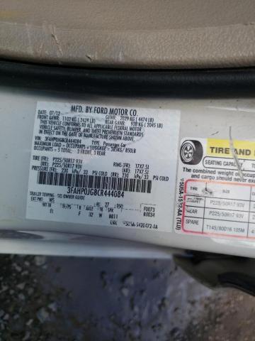 Photo 10 from auction – 2012 FORD FUSION SEL with VIN 3FAHP0JG8CR444084