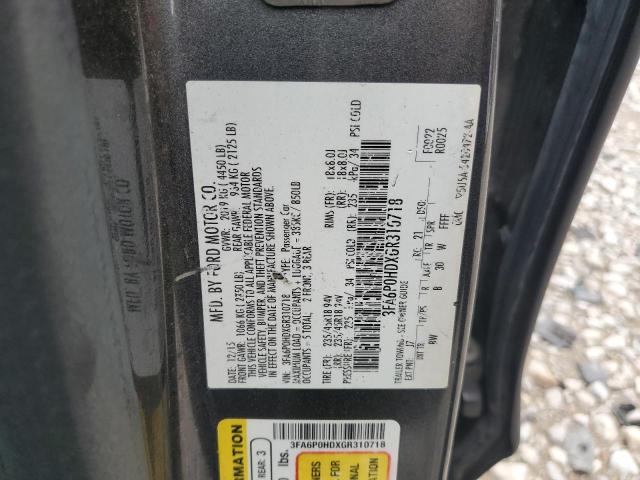 Photo 10 from auction – 2016 FORD FUSION SE with VIN 3FA6P0HDXGR310718