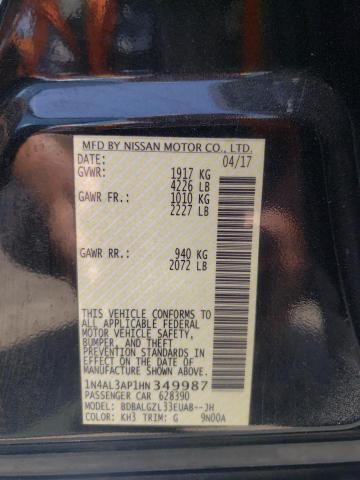 Photo 10 from auction – 2017 NISSAN ALTIMA 2.5 with VIN 1N4AL3AP1HN349987