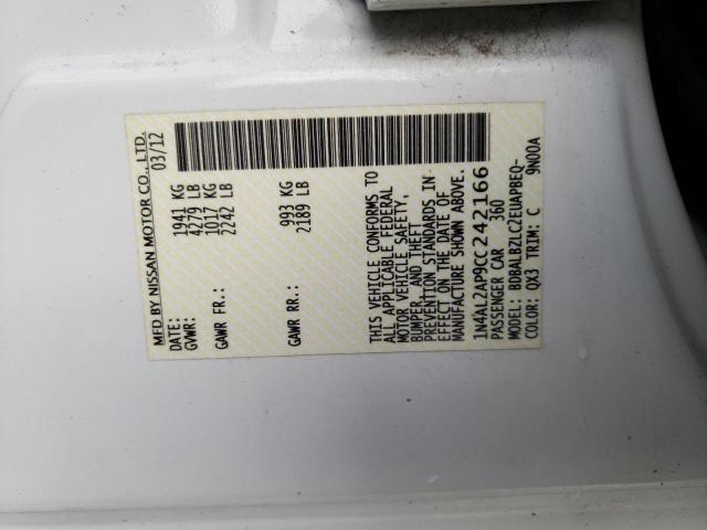 Zdjęcie 10 z aukcji – 2012 NISSAN ALTIMA BAS z VIN 1N4AL2AP9CC242166