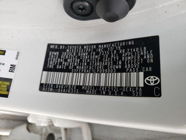 Photo 10 from auction – 2020 TOYOTA COROLLA LE with VIN 5YFEPRAE1LP099003