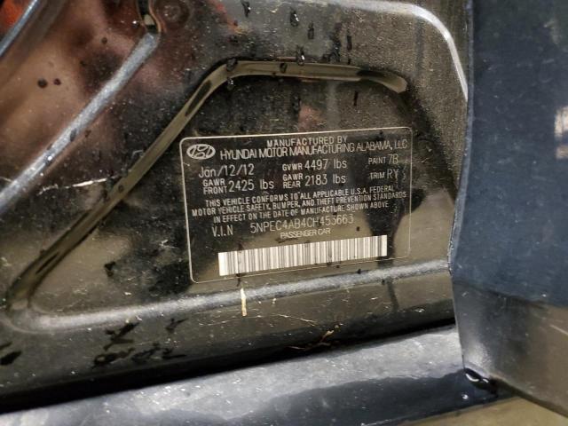 Photo 10 from auction – 2012 HYUNDAI SONATA SE with VIN 5NPEC4AB4CH453663