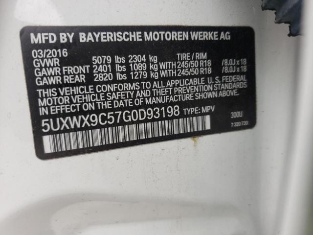 Photo 10 from auction – 2016 BMW X3 XDRIVE2 with VIN 5UXWX9C57G0D93198