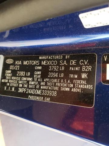 Photo 10 from auction – 2021 KIA FORTE FE with VIN 3KPF24AD0ME333938