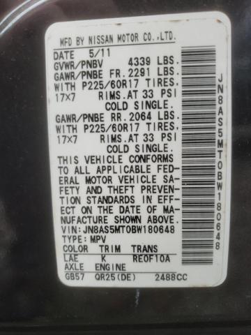 Photo 10 from auction – 2011 NISSAN ROGUE S with VIN JN8AS5MT0BW180648