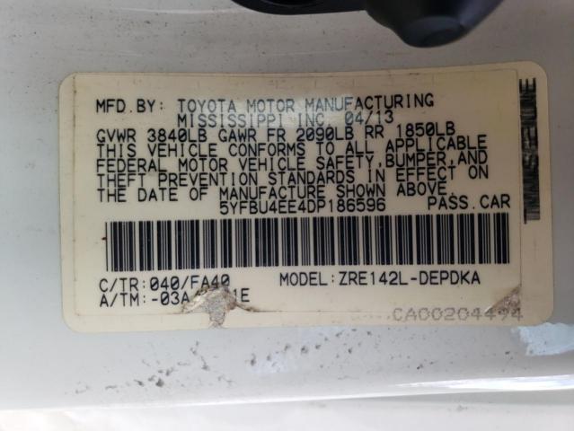 صورة رقم 10 من المزاد - 2013 TOYOTA COROLLA BA مع VIN 5YFBU4EE4DP186596